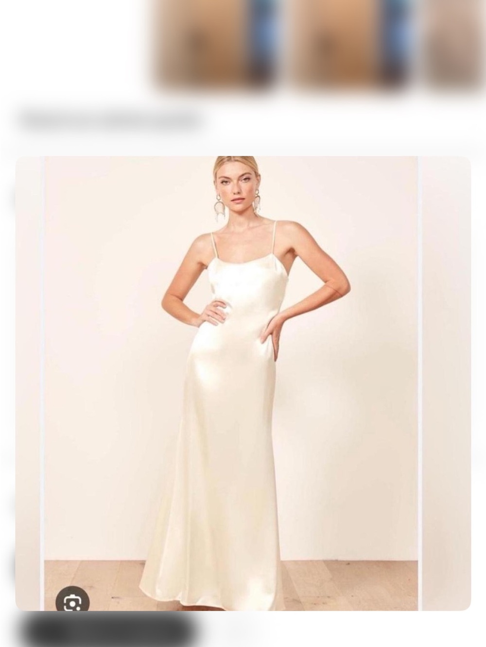 Reformation Ivory Satin Maxi Slip Dress